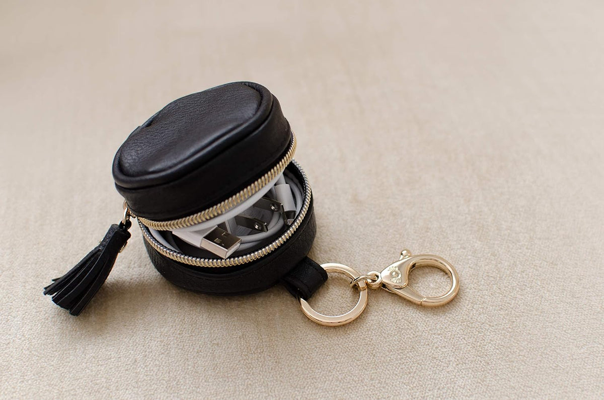 Pacifier Holder Case with Clip and Holds 2 Pacifiers (Black)