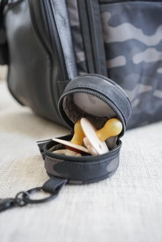 Pacifier Holder Case with Clip and Holds 2 Pacifiers (Black)