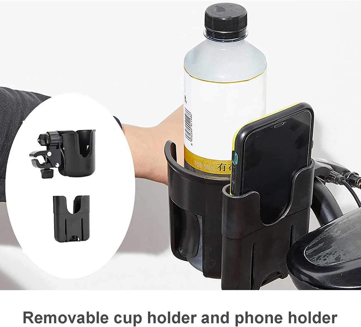 Cup Holder 2 in 1 Stroller Organizer with 360 Rotation