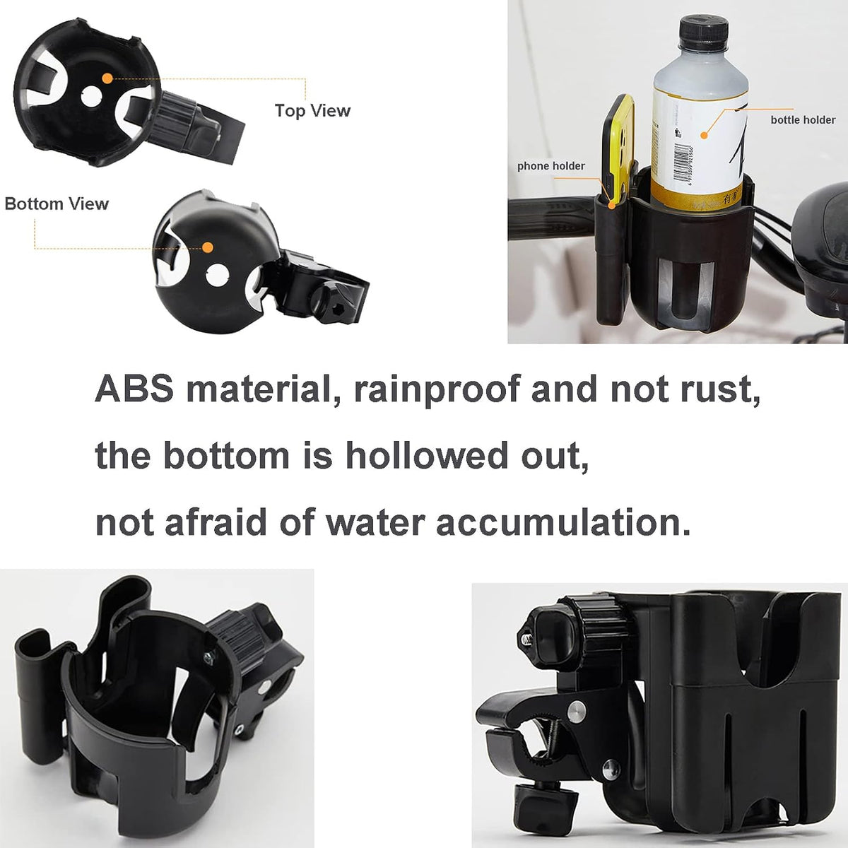 Cup Holder 2 in 1 Stroller Organizer with 360 Rotation