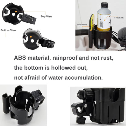 Cup Holder 2 in 1 Stroller Organizer with 360 Rotation