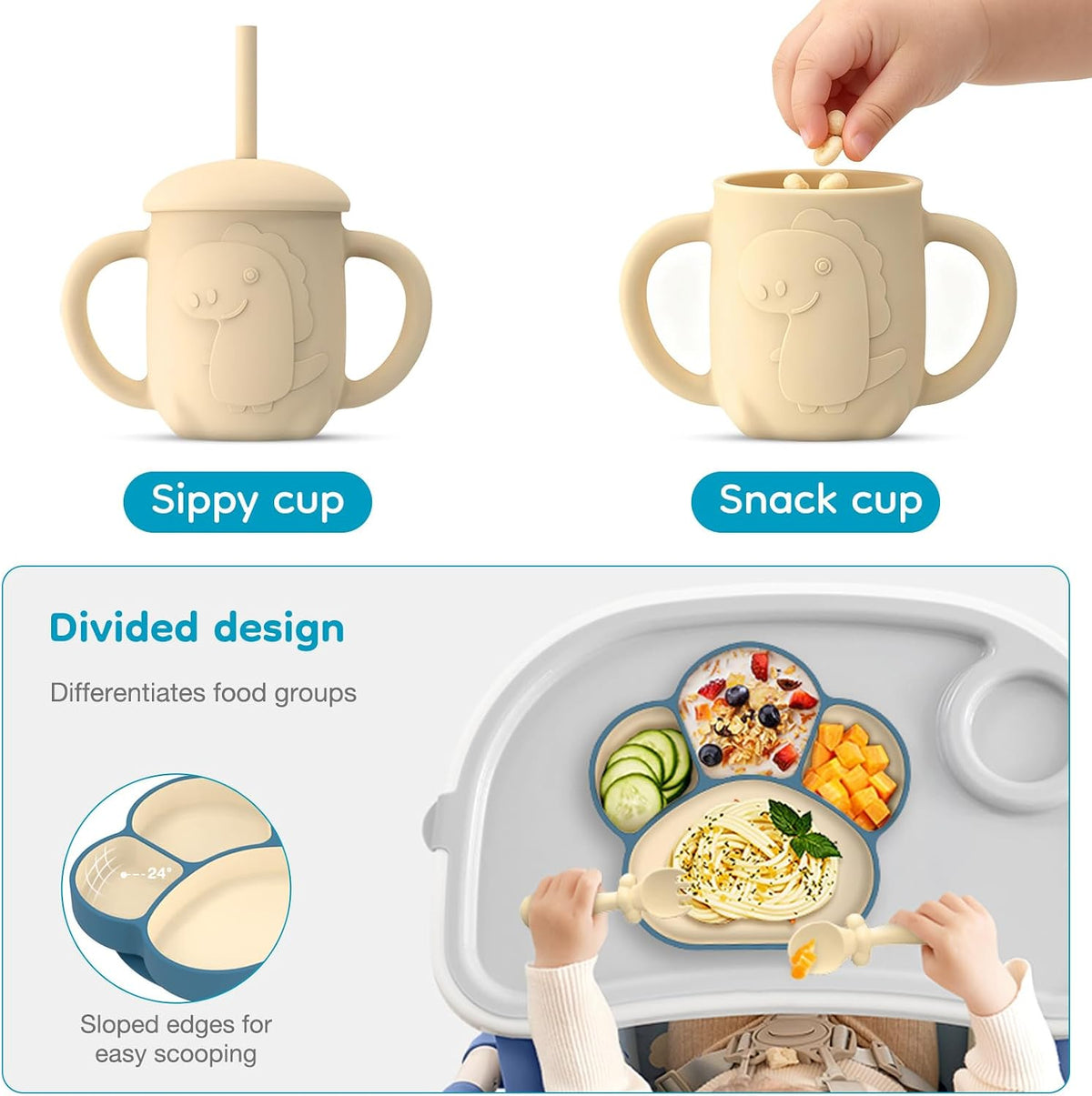Silicone Baby Feeding Set, Baby Feeding Essentials