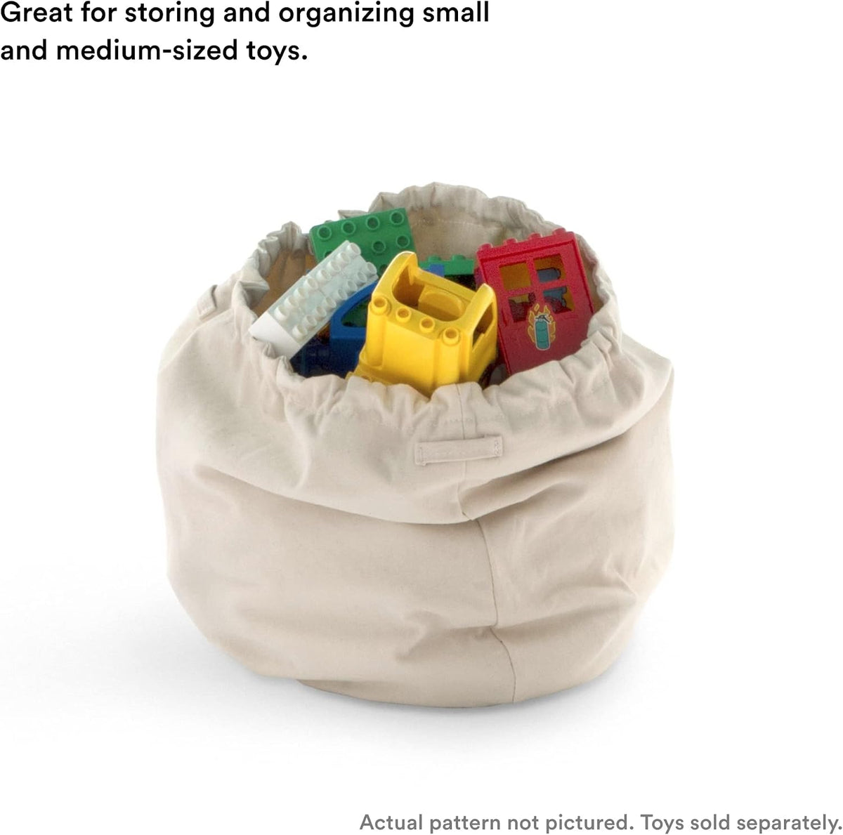 MuTable Cotton Bag, Tepees - Toy Storage Bag for Small to Medium-Sized Toys - Made of Soft Cotton - Lightweight, Easy to Carry
