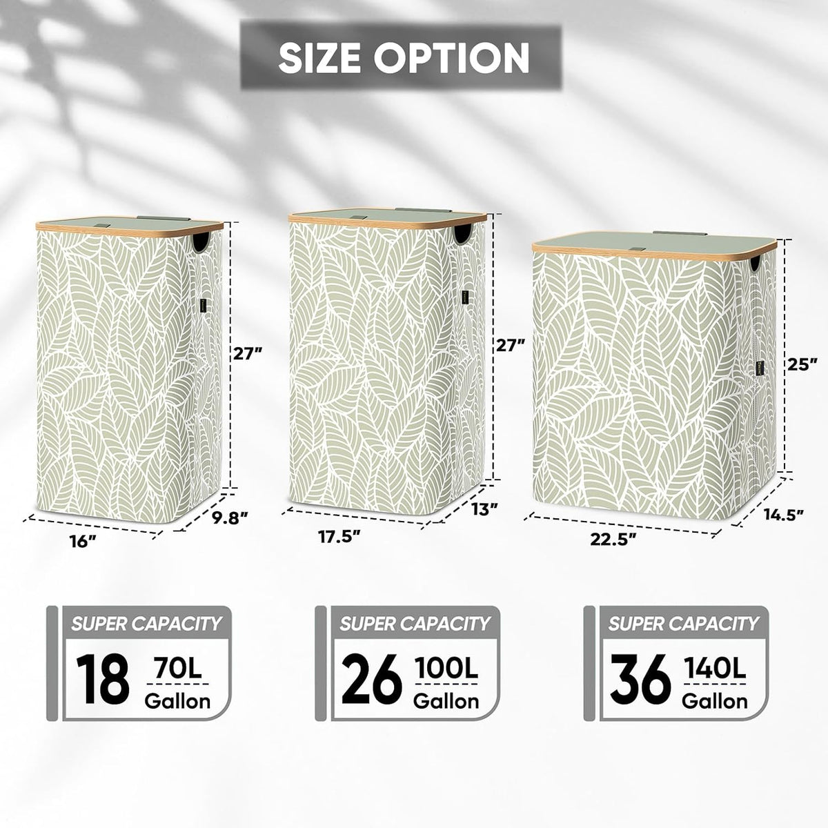 70L Laundry Hamper with Lid, Large Laundry Basket Bin