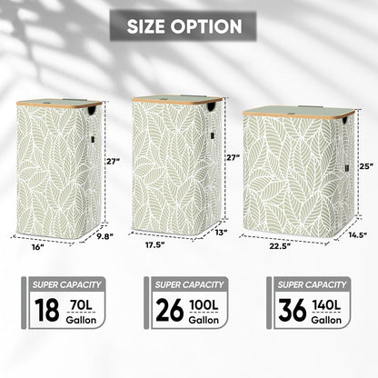 70L Laundry Hamper with Lid, Large Laundry Basket Bin