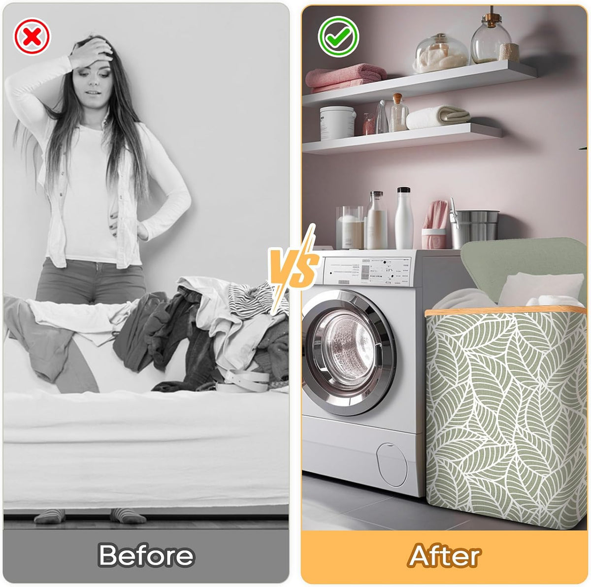 70L Laundry Hamper with Lid, Large Laundry Basket Bin