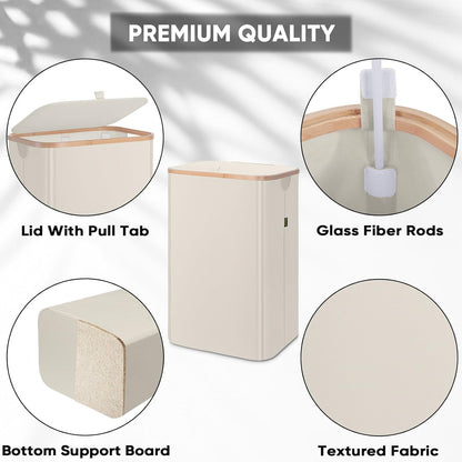 70L Laundry Hamper with Lid, Large Laundry Basket Bin