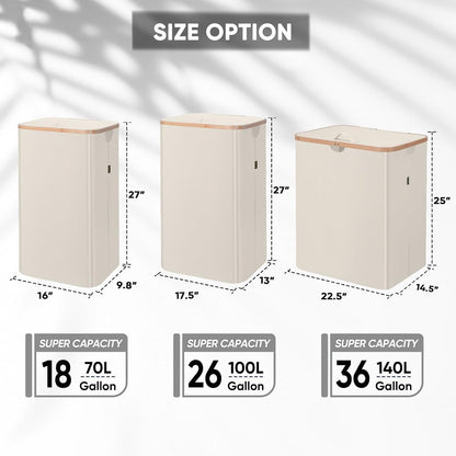 70L Laundry Hamper with Lid, Large Laundry Basket Bin