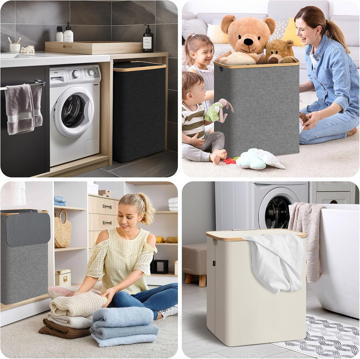 70L Laundry Hamper with Lid, Large Laundry Basket Bin