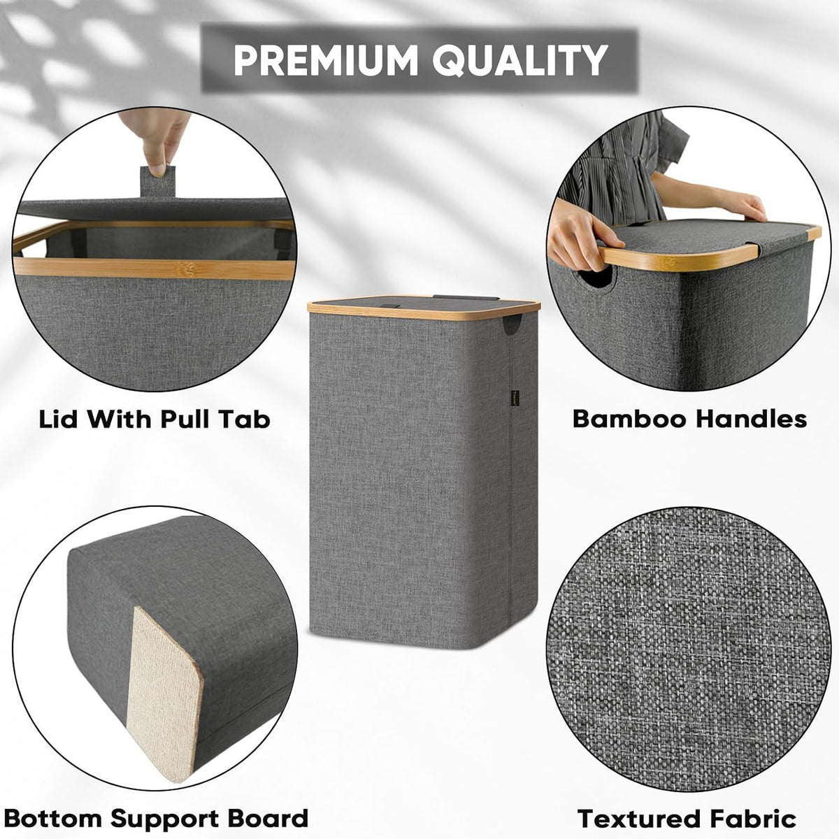 70L Laundry Hamper with Lid, Large Laundry Basket Bin