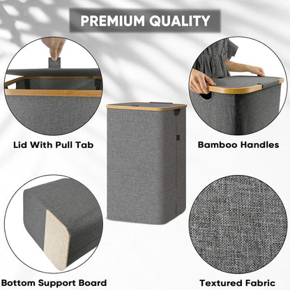 70L Laundry Hamper with Lid, Large Laundry Basket Bin
