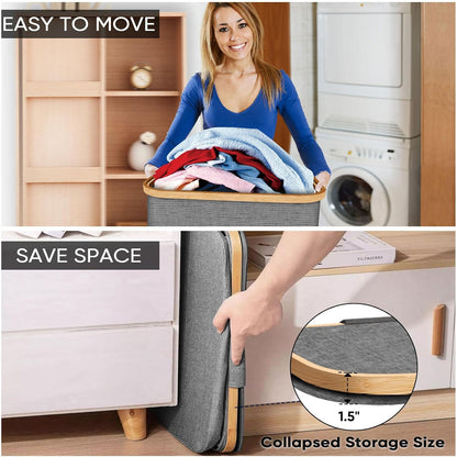 70L Laundry Hamper with Lid, Large Laundry Basket Bin