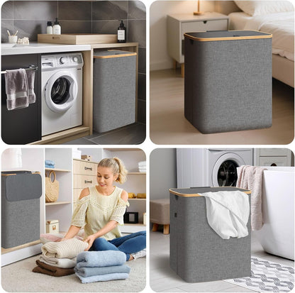 70L Laundry Hamper with Lid, Large Laundry Basket Bin