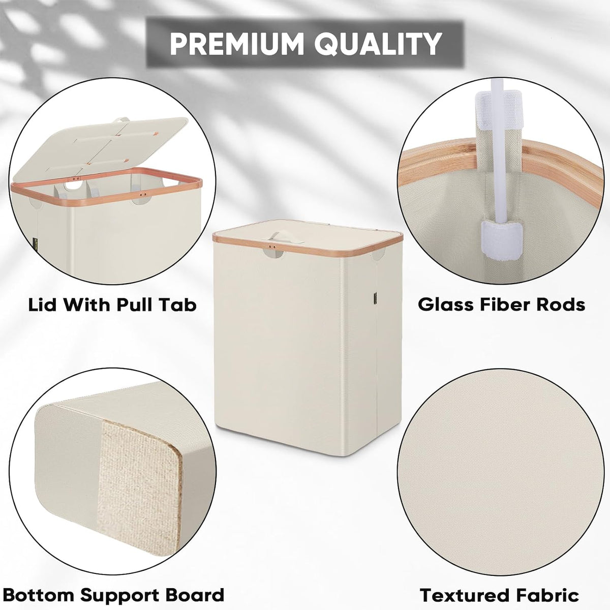70L Laundry Hamper with Lid, Large Laundry Basket Bin