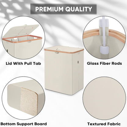 70L Laundry Hamper with Lid, Large Laundry Basket Bin
