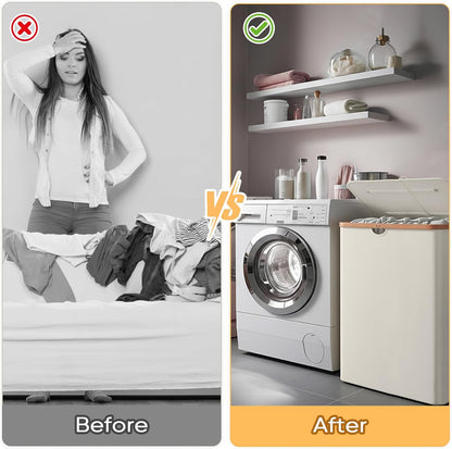 70L Laundry Hamper with Lid, Large Laundry Basket Bin