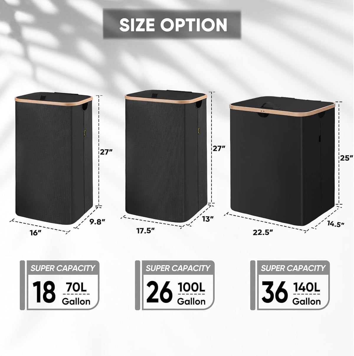 70L Laundry Hamper with Lid, Large Laundry Basket Bin