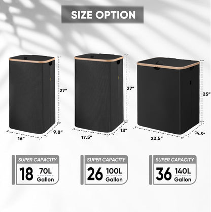 70L Laundry Hamper with Lid, Large Laundry Basket Bin