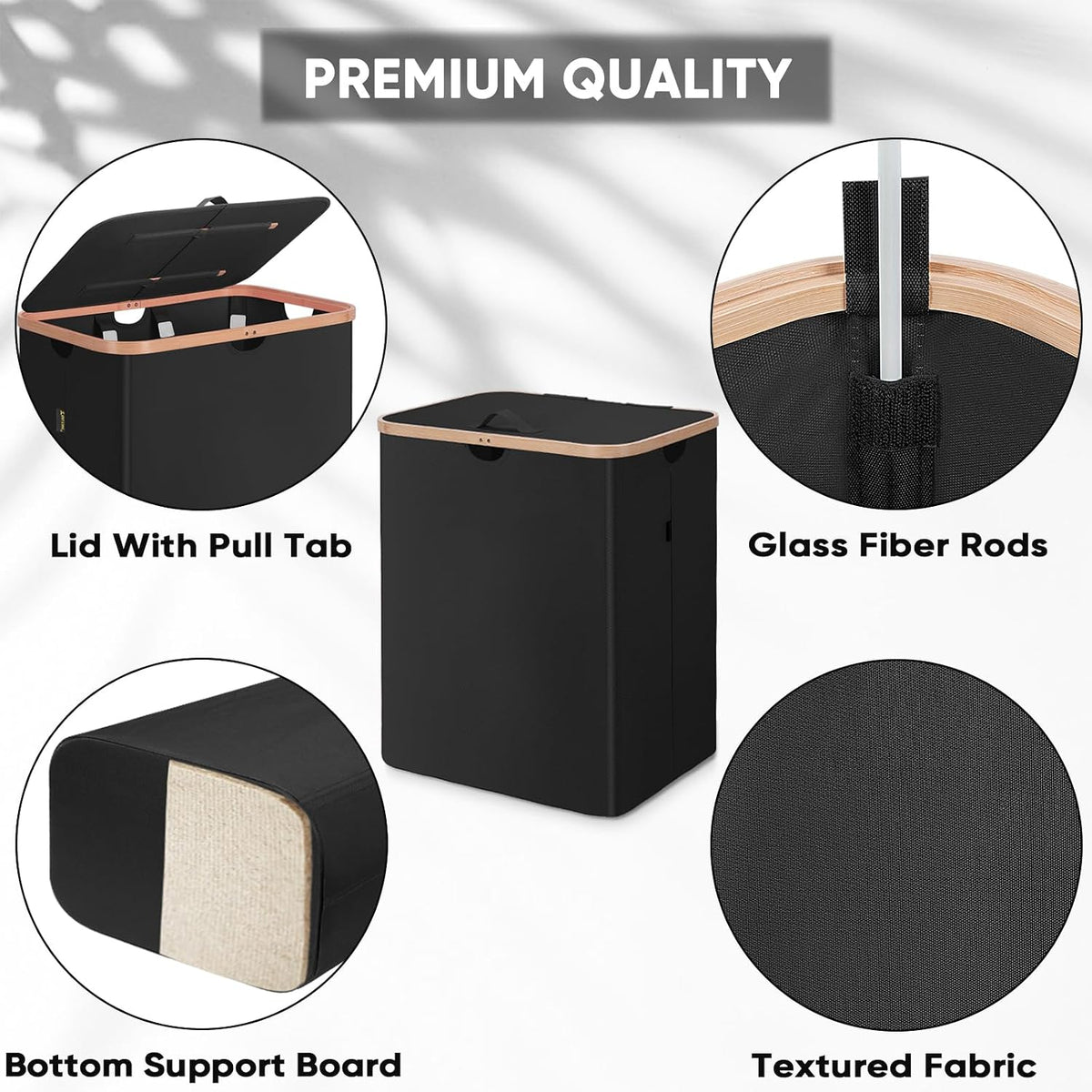 70L Laundry Hamper with Lid, Large Laundry Basket Bin