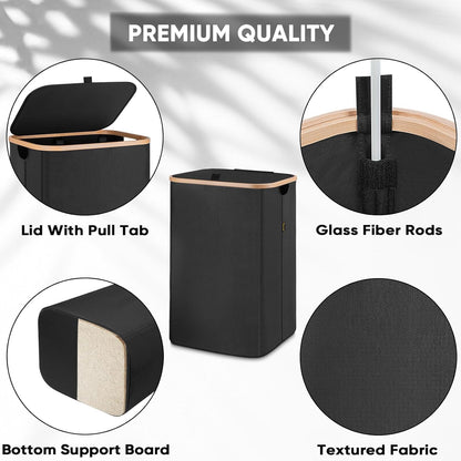 70L Laundry Hamper with Lid, Large Laundry Basket Bin