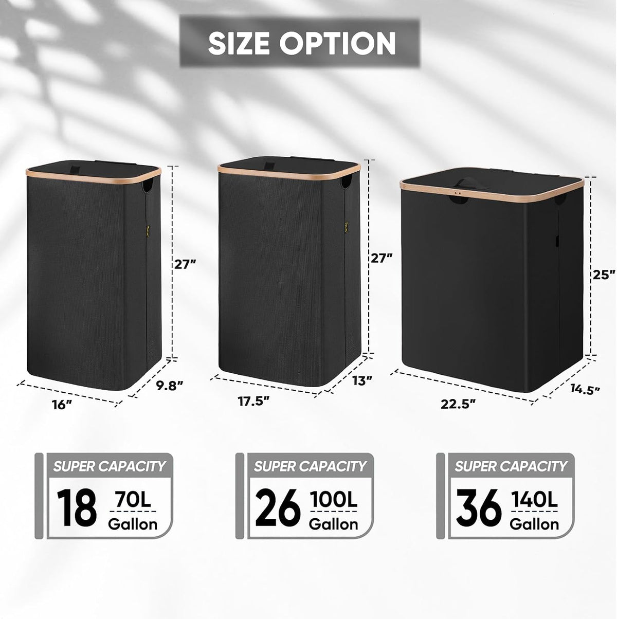 70L Laundry Hamper with Lid, Large Laundry Basket Bin