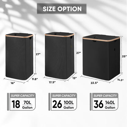 70L Laundry Hamper with Lid, Large Laundry Basket Bin