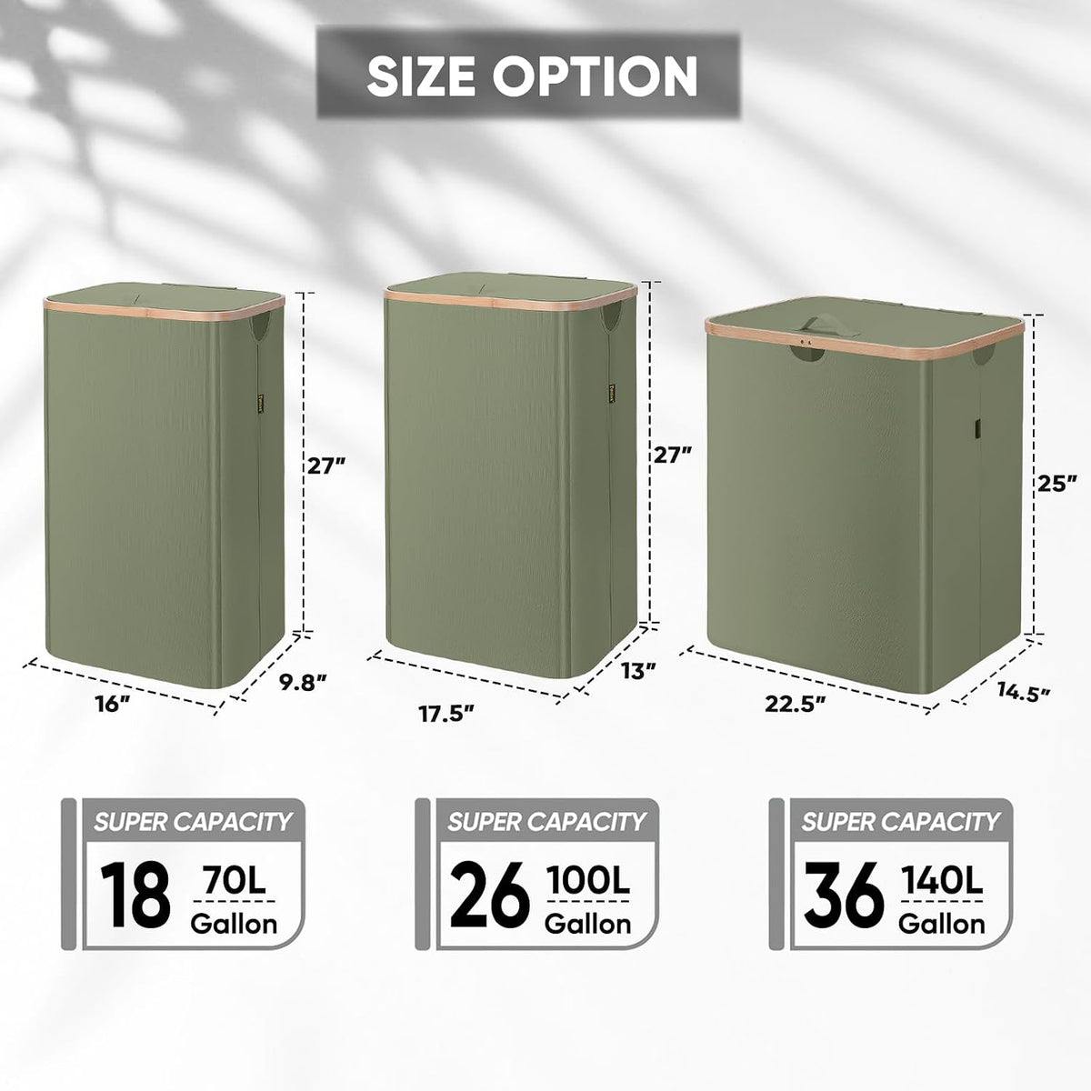 70L Laundry Hamper with Lid, Large Laundry Basket Bin
