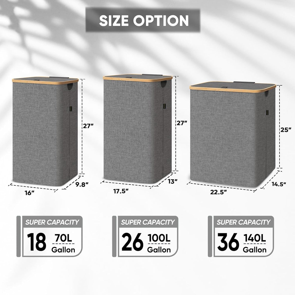 70L Laundry Hamper with Lid, Large Laundry Basket Bin