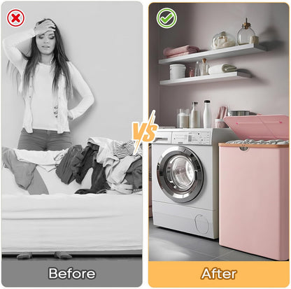 70L Laundry Hamper with Lid, Large Laundry Basket Bin