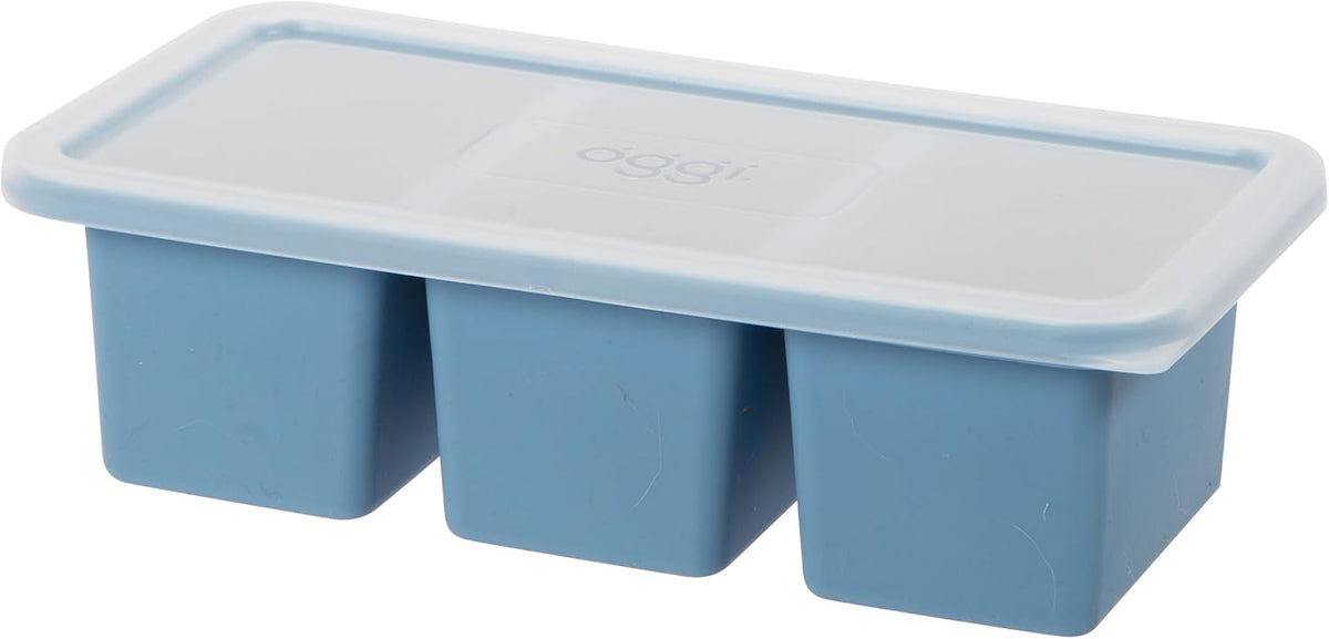 Prep & Portion Silicone Freezer Trays with Lid - Freezer Molds for Food, Ice Cube Tray, Food Prep Containers, Freezer Storage Containers, for Soup, Smoothie Cubes, Sauce, Broth, Leftovers - 1 Cup