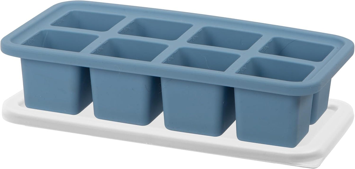 Prep & Portion Silicone Freezer Trays with Lid - Freezer Molds for Food, Ice Cube Tray, Food Prep Containers, Freezer Storage Containers, for Soup, Smoothie Cubes, Sauce, Broth, Leftovers - 1 Cup