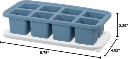 Prep & Portion Silicone Freezer Trays with Lid - Freezer Molds for Food, Ice Cube Tray, Food Prep Containers, Freezer Storage Containers, for Soup, Smoothie Cubes, Sauce, Broth, Leftovers - 1 Cup