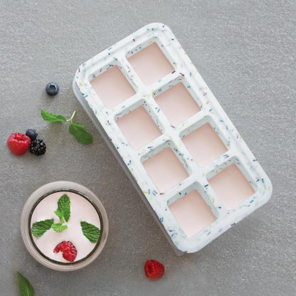 Prep & Portion Silicone Freezer Trays with Lid - Freezer Molds for Food, Ice Cube Tray, Food Prep Containers, Freezer Storage Containers, for Soup, Smoothie Cubes, Sauce, Broth, Leftovers - 1 Cup