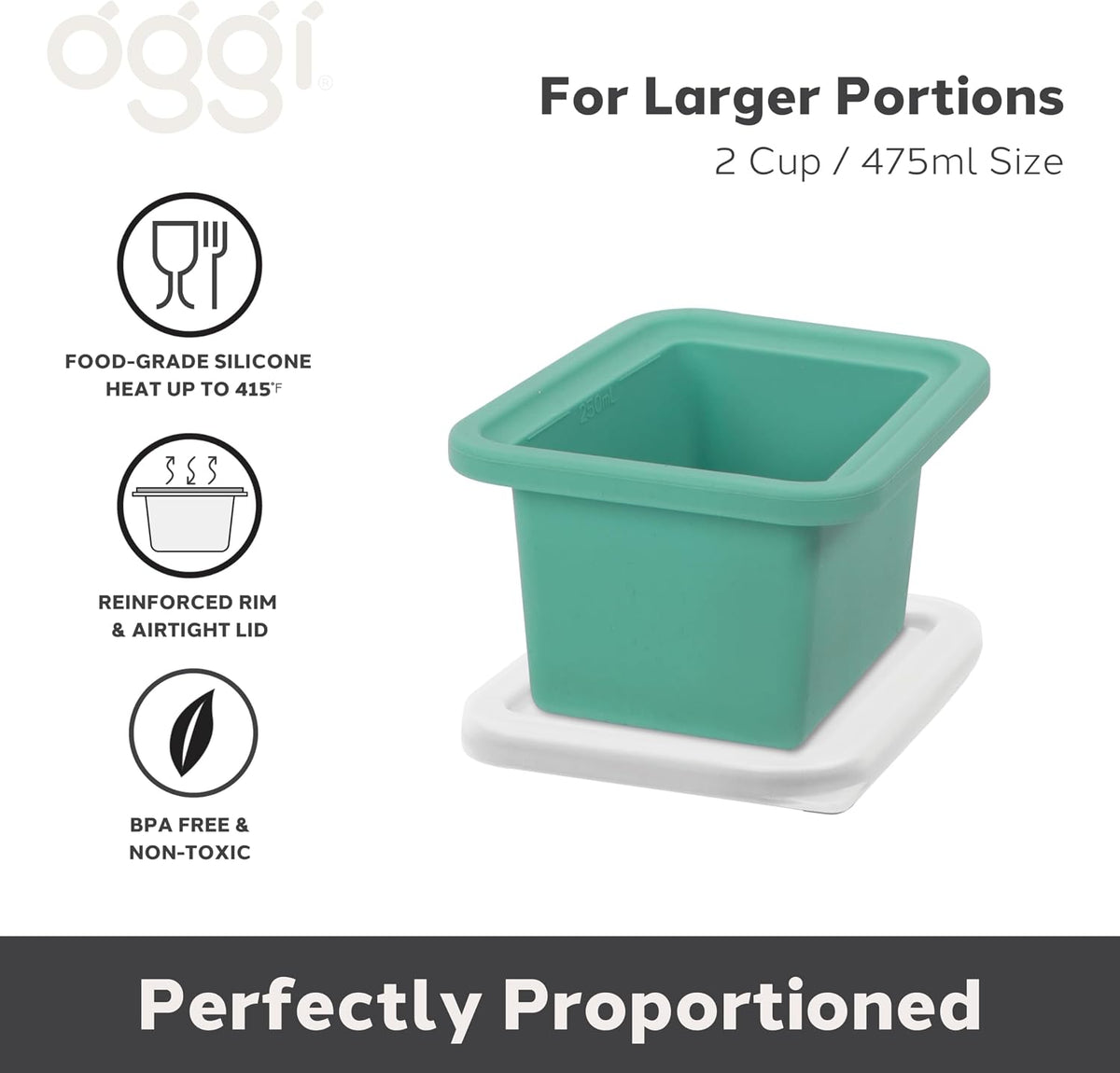 Prep & Portion Silicone Freezer Trays with Lid - Freezer Molds for Food, Ice Cube Tray, Food Prep Containers, Freezer Storage Containers, for Soup, Smoothie Cubes, Sauce, Broth, Leftovers - 1 Cup