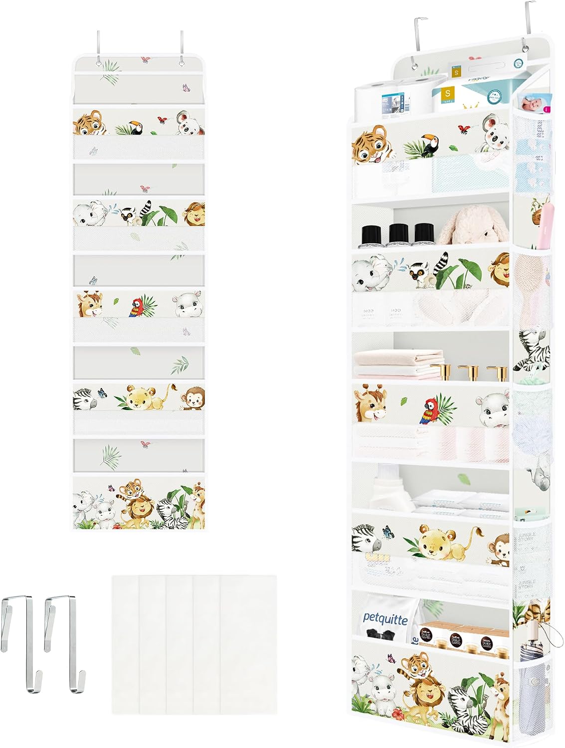Over the Door Organizer Diaper Toy Nursery Hanging Shelf, Elephant