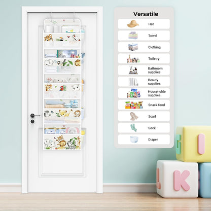 Over the Door Organizer Diaper Toy Nursery Hanging Shelf, Elephant