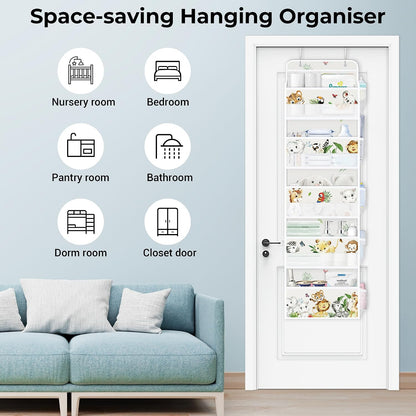 Over the Door Organizer Diaper Toy Nursery Hanging Shelf, Elephant