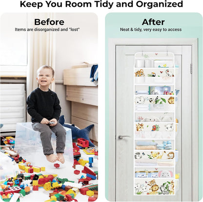 Over the Door Organizer Diaper Toy Nursery Hanging Shelf, Elephant