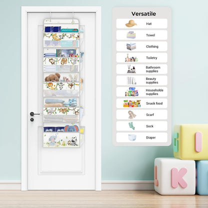 Over the Door Organizer Diaper Toy Nursery Hanging Shelf, Elephant