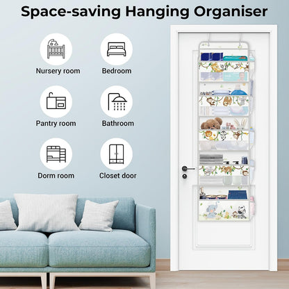 Over the Door Organizer Diaper Toy Nursery Hanging Shelf, Elephant