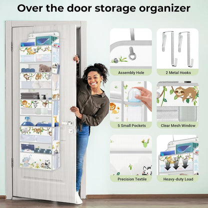 Over the Door Organizer Diaper Toy Nursery Hanging Shelf, Elephant
