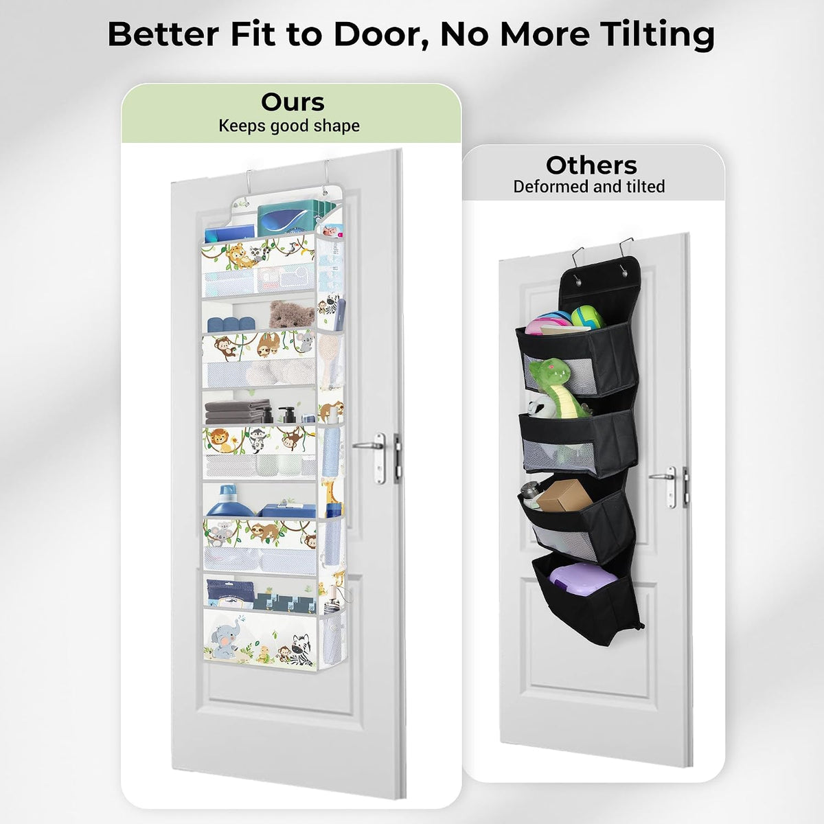 Over the Door Organizer Diaper Toy Nursery Hanging Shelf, Elephant