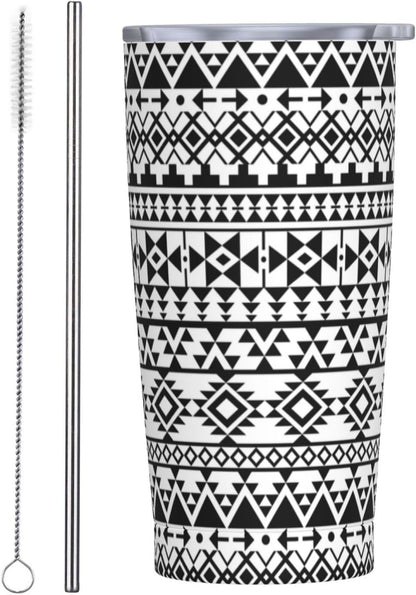 Blue White Porcelain Pattern Tumbler,Ceramics Flower 20oz Stainless Steel Insulated Travel Tumblers,Travel Coffee Mug with Lid and Straw Water Bottle Drink Cups Gifts for Women Men Lovers
