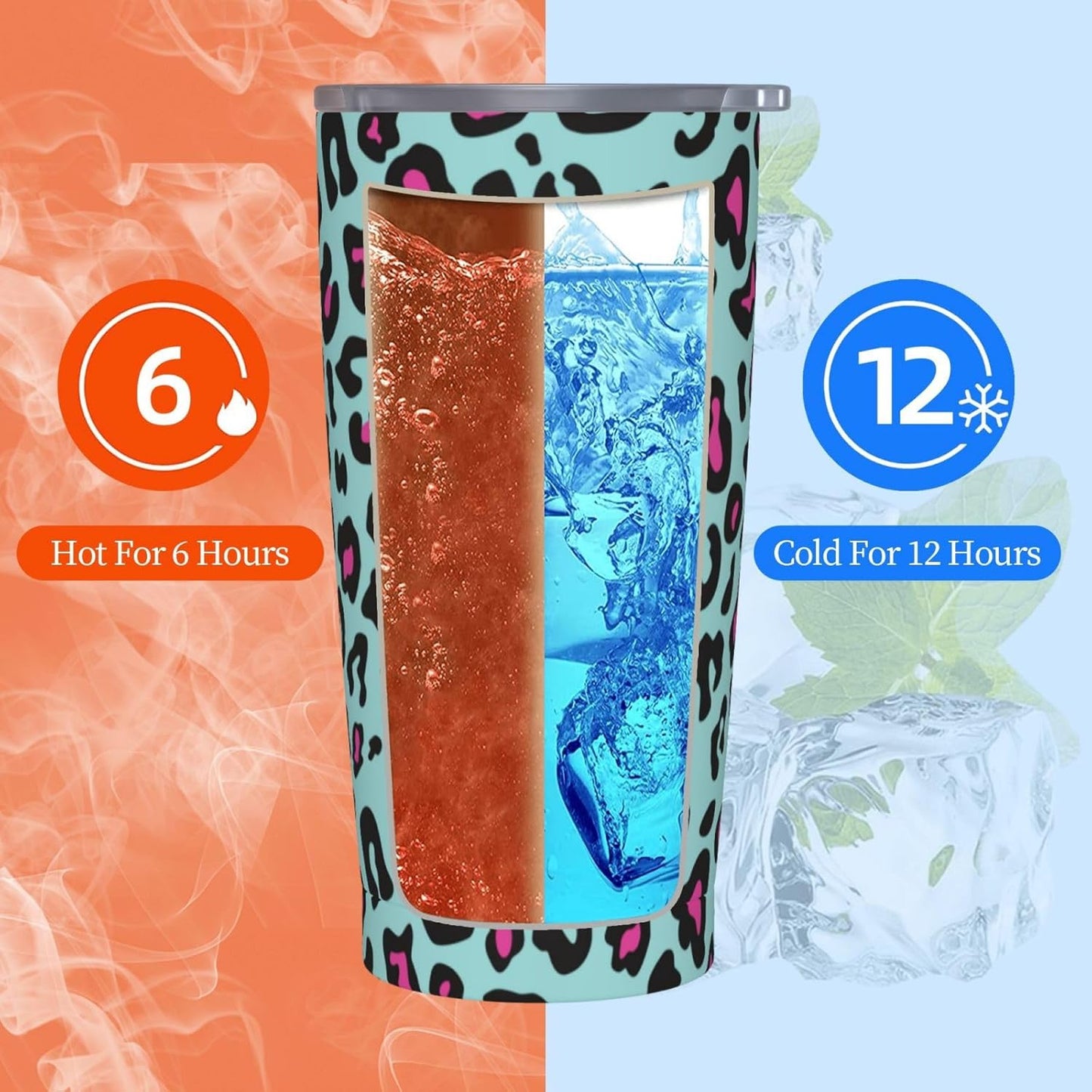 Blue White Porcelain Pattern Tumbler,Ceramics Flower 20oz Stainless Steel Insulated Travel Tumblers,Travel Coffee Mug with Lid and Straw Water Bottle Drink Cups Gifts for Women Men Lovers