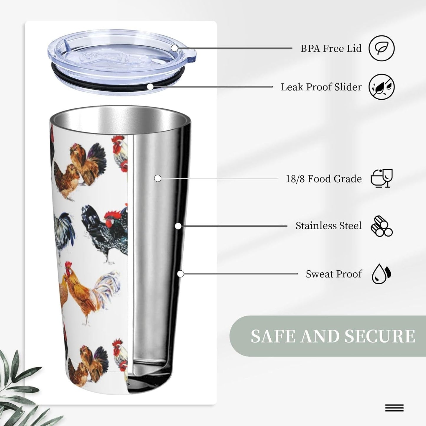 Blue White Porcelain Pattern Tumbler,Ceramics Flower 20oz Stainless Steel Insulated Travel Tumblers,Travel Coffee Mug with Lid and Straw Water Bottle Drink Cups Gifts for Women Men Lovers