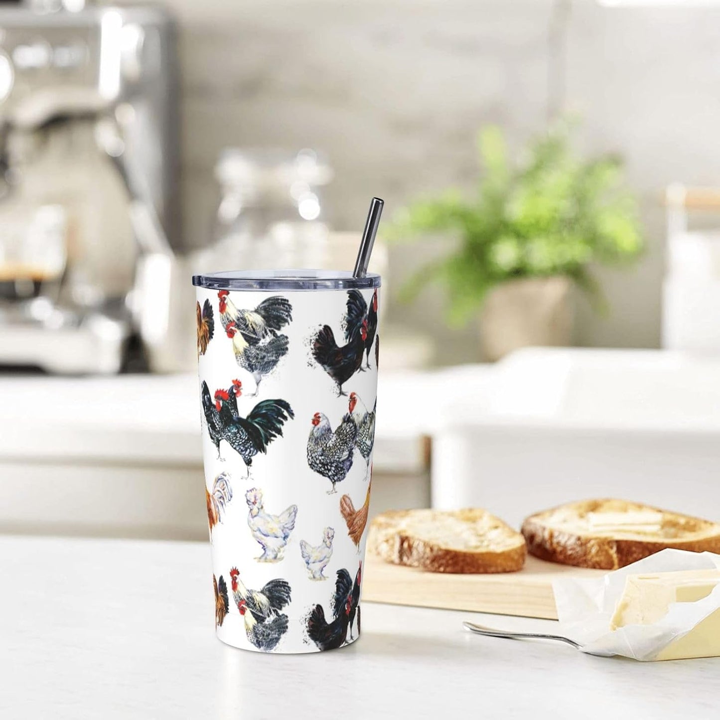 Blue White Porcelain Pattern Tumbler,Ceramics Flower 20oz Stainless Steel Insulated Travel Tumblers,Travel Coffee Mug with Lid and Straw Water Bottle Drink Cups Gifts for Women Men Lovers