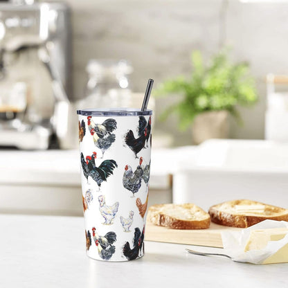 Blue White Porcelain Pattern Tumbler,Ceramics Flower 20oz Stainless Steel Insulated Travel Tumblers,Travel Coffee Mug with Lid and Straw Water Bottle Drink Cups Gifts for Women Men Lovers