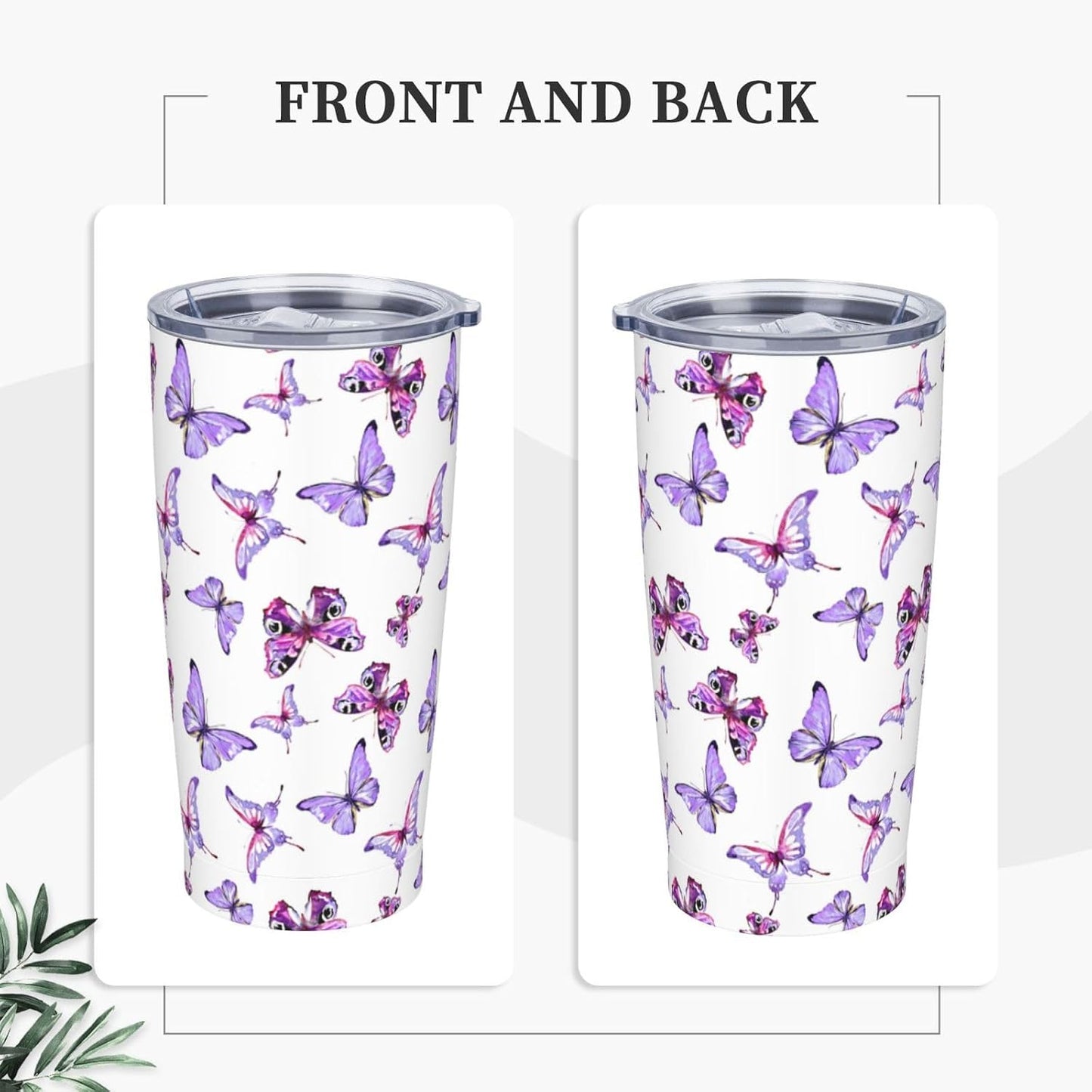 Blue White Porcelain Pattern Tumbler,Ceramics Flower 20oz Stainless Steel Insulated Travel Tumblers,Travel Coffee Mug with Lid and Straw Water Bottle Drink Cups Gifts for Women Men Lovers