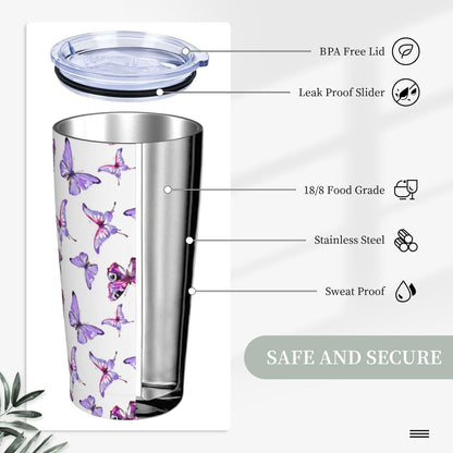 Blue White Porcelain Pattern Tumbler,Ceramics Flower 20oz Stainless Steel Insulated Travel Tumblers,Travel Coffee Mug with Lid and Straw Water Bottle Drink Cups Gifts for Women Men Lovers