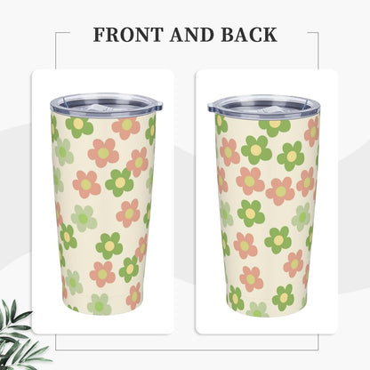 Blue White Porcelain Pattern Tumbler,Ceramics Flower 20oz Stainless Steel Insulated Travel Tumblers,Travel Coffee Mug with Lid and Straw Water Bottle Drink Cups Gifts for Women Men Lovers
